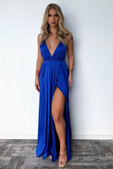 Scarlett Halter Maxi Dress - Royal Blue