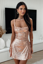 Selena Sequin Mini Dress - Champagne