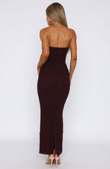Mad Love Strapless Maxi Dress Burgundy
