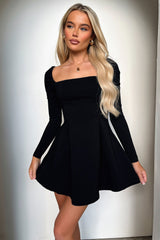Tabitha Long Sleeve Mini Dress - Black