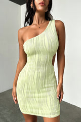 Trami One Shoulder Mini Dress - Green