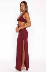 It Feels Wrong Maxi Dress Burgundy