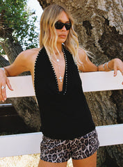 Khoda Studded Halter Top Black