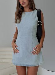 Ainsleigh Shift Denim Playsuit Light Wash