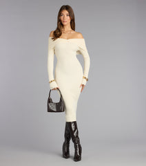 Seasons Favorite Off-The-Shoulder Midi Dress