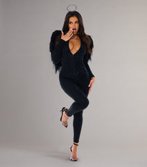 Shine On Rhinestone Zip-Up Jumpsuit