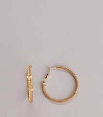 Classic Twist Rhinestone Hoop Earrings