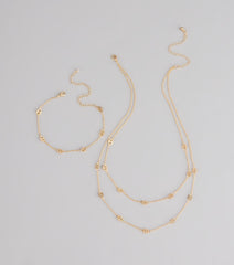 Twice As Chic Layered Necklace And Bracelet Set