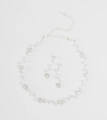 Floral Beauty Necklace And Earrings Set