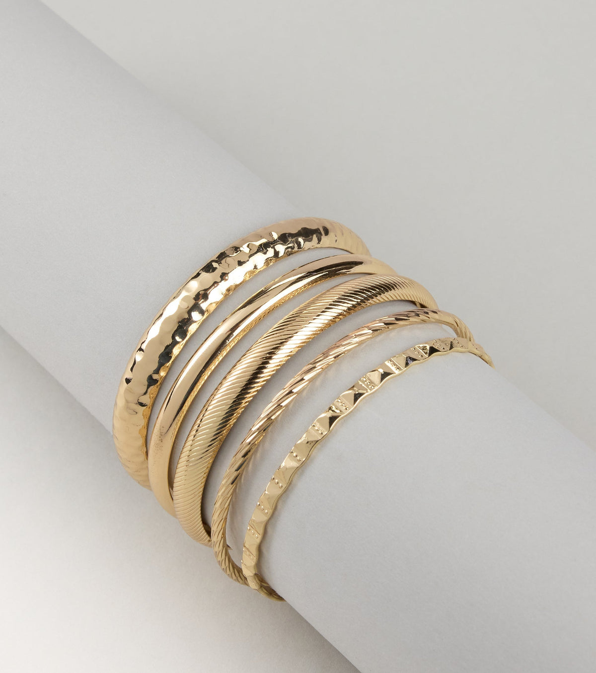 Bold Stack Five Bangle Bracelet Set