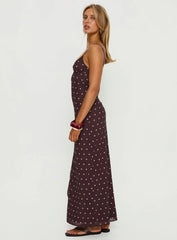 Glass Half Full Mesh Maxi Dress Plum / Pink Polka Dot