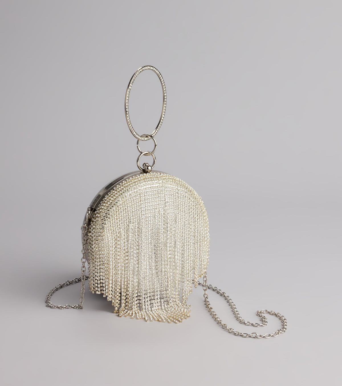 Spotlight Moment Rhinestone Sphere Bag