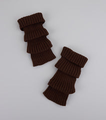 Stylish Layer Rib Knit Leg Warmers
