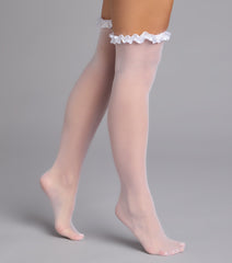 Sweet Thing Ruffle Thigh High Socks