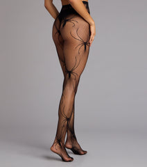 Creepin' Cute Sheer Fishnet Spider Tights