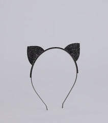 Purrfectly Glam Rhinestone Cat Ears Headband