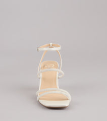 Chic And Polished Pearl Satin Block Heels