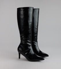Sleek Stance Faux Leather Stiletto Boots