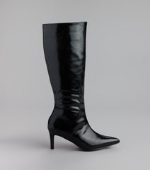 Sleek Stance Faux Leather Stiletto Boots