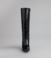 Sleek Stance Faux Leather Stiletto Boots
