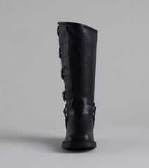 Totally Edgy Buckled Square Toe Boots