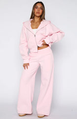 Come A Long Way Wide Leg Sweatpants Pink