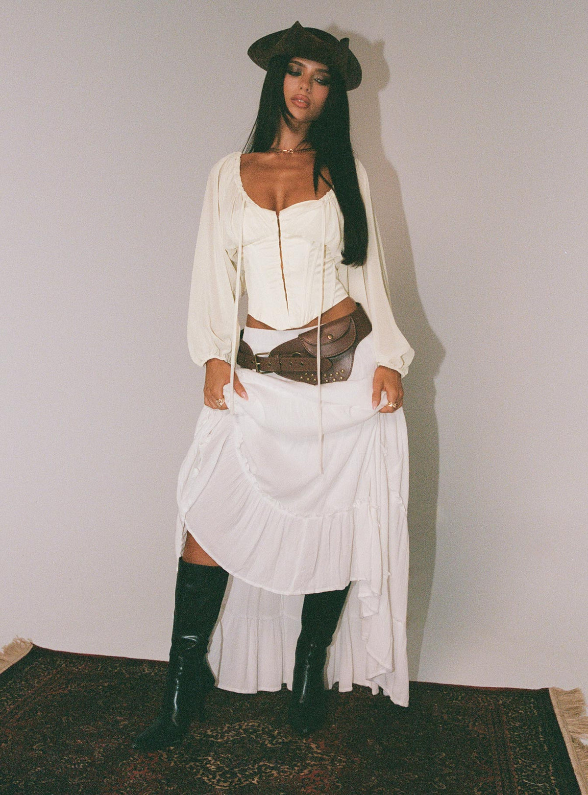 Miriah Maxi Skirt White Low Impact