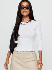 Alouette Long Sleeve Top White