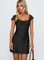 Lucienna Polka Dot Mini Dress Black / White