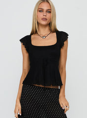 Auroraah Frill Top Black