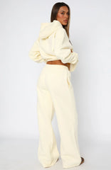From The Archives Maya Wide Leg Sweatpant Lemon