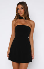 Good Graces Halter Mini Dress Black
