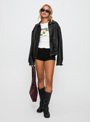 Jaxton Faux Leather Jacket Black