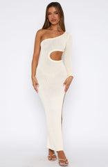 Dusk To Dawn Knit Maxi Dress Cream
