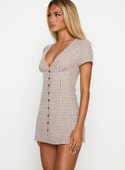 Loveliness Playsuit Brown Check