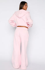 Come A Long Way Wide Leg Sweatpants Pink