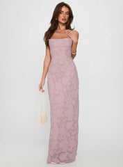 Celena Maxi Dress Light Pink Burnout