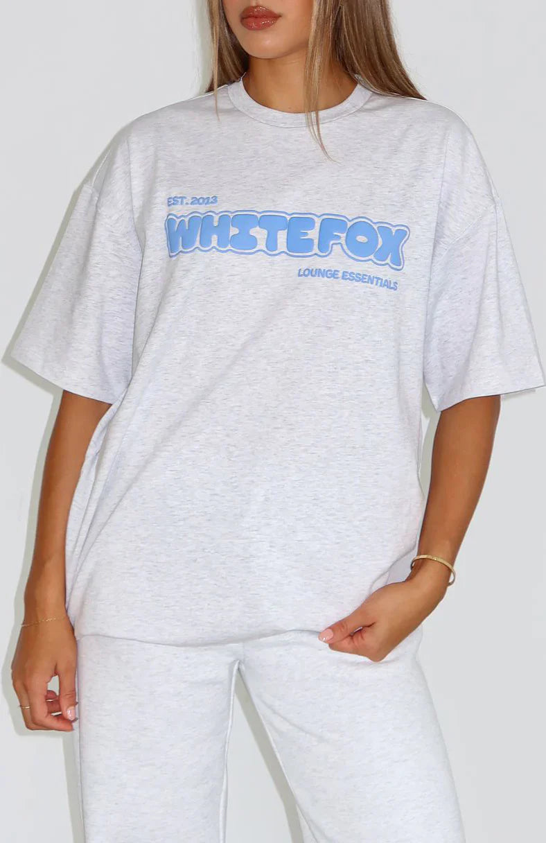 Give It A Try Oversized Tee Grey Marle