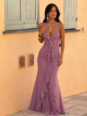 LOUIANNA MAXI DRESS DUSTY PURPLE