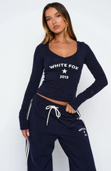 Found You Out Long Sleeve Top Navy