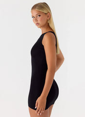 Amaris Knit Mini Dress - Black