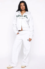 Through Thick And Thin Wide Leg Sweatpants Grey Marle