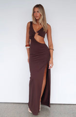 It Feels Wrong Maxi Dress Dark Chocolate
