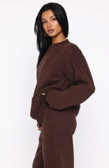 Stay Lifted Oversized Sweater Bitter Chocolate