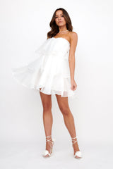 Behati Tiered Layer Mini Dress White