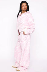 Hiding Away Wide Leg Sweatpants Pink Camo