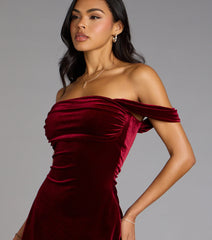 Flirty And Chic Velvet Off-The-Shoulder Mini Dress