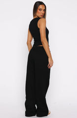 Club 14 Allie Wide Leg Sweatpants Black