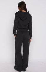 Comfy And Cute Wide Leg Sweatpants Charcoal