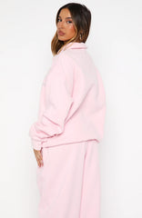 Make It Or Break It Quarter Zip Sweater Pink